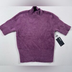 BAILEY 44 Fuzzy Mock Neck Sweater Purple Size Small NWT Soft Cozy Knit